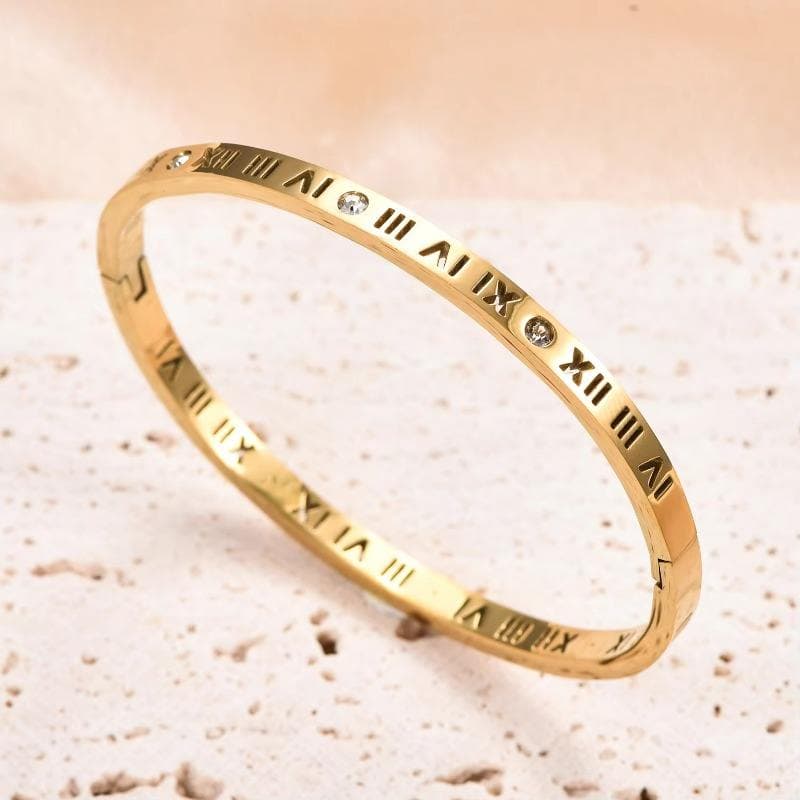 Stainless Steel Roman Numerals bracelet — another view
