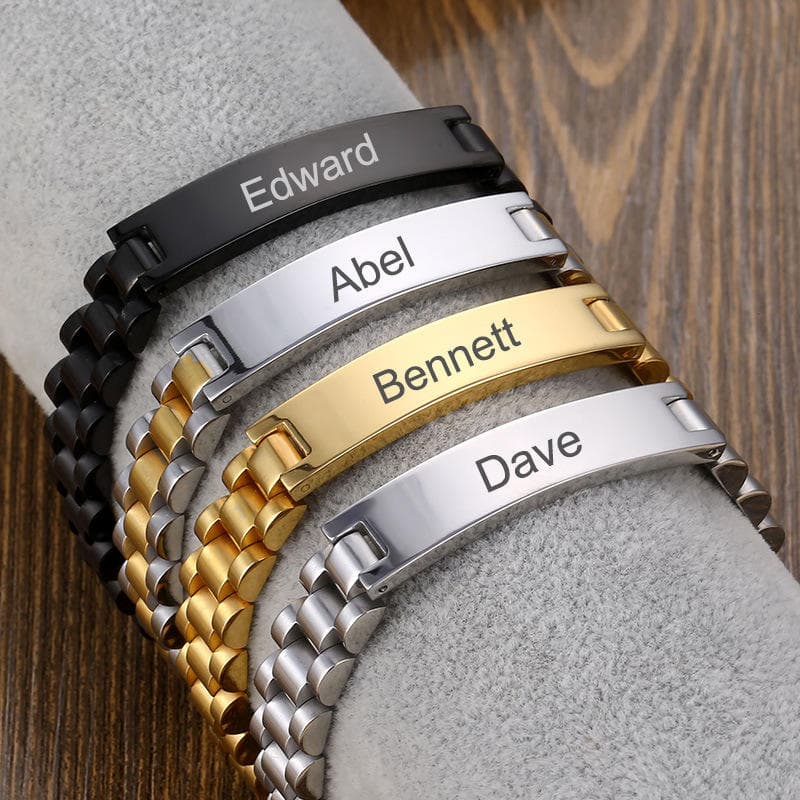 Custom Name Stainless Steel Watch-Band Bracelet